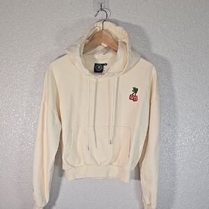 Urban Necessities Cream Hoodie with Cherry Embroidery